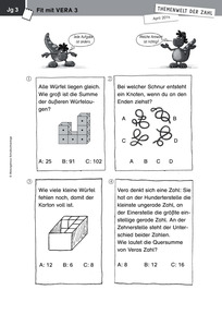 Produktabbildung zu Themenwelt der Zahl: Fit mit VERA 3 - Kopiervorlagen - Monatsspecial April 2014