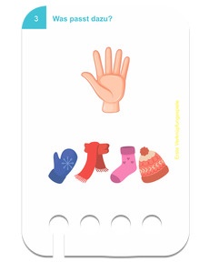 Erste Verknüpfungsspiele. Beispielkarte Winterkleidung