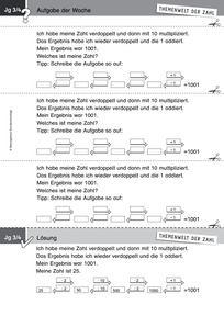 Produktabbildung zu Themenwelt der Zahl: Aufgabe der Woche 22/2014 - Klasse 3/4: Zahlenrätsel - Rechenoperationen