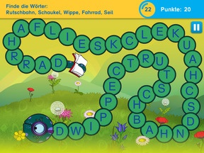 Antolin-Lesespiele-App 1/2: Screen zum Spiel "Bücherwurm"