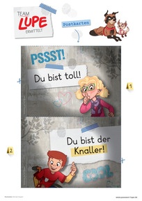 Produktabbildung zu TEAM LUPE ERMITTELT - Postkarten