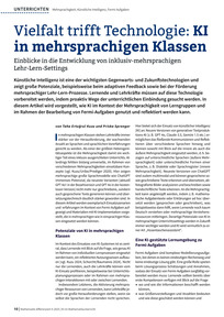 Produktabbildung zu Vielfalt trifft Technologie: KI in mehrsprachigen Klassen - Einblicke in die Entwicklung von inklusivmehrsprachigen Lehr-Lern-Settings