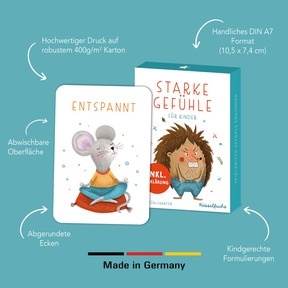 Gefühlskarten für Kinder: Handgezeichnete Waldtiere zeigen 40 verschiedene Emotionen - ideal für Gespräche über Gefühle