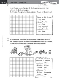 Produktabbildung zu Themenwelt der Zahl: Erntedank - Lösungen - Monatsspecial Oktober 2015
