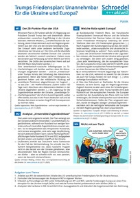 Produktabbildung zu Trumps Friedensplan: Unannehmbar für die Ukraine und Europa? - - Politik ab Klasse 10