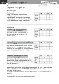 Produktabbildung zu Themenwelt der Zahl: Sommer-Logeleien - Kopiervorlagen - Monatsspecial Juli 2018