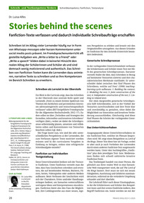 Produktabbildung zu Stories behind the scenes - Fanfiction-Texte verfassen und dadurch individuelle Schreibaufträge erschaffen