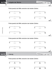 Produktabbildung zu Themenwelt der Zahl: Aufgabe der Woche 43/2018 - Zahlen und Operationen: Zahlenraum bis 20  ? die Mitte finden