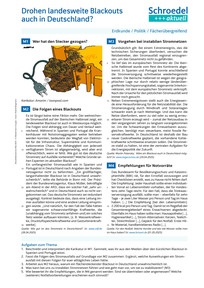 Produktabbildung zu Drohen landesweite Blackouts auch in Deutschland? - - Erdkunde / Politik / Fächerübergreifend ab Klasse 8