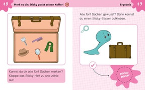 Beispielseite «Merk es dir: Sticky packt seinen Koffer!»