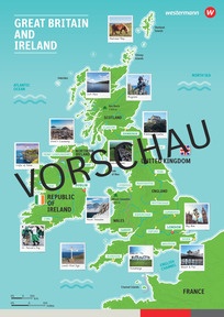 Poster Englisch Karte UK (Vorschau)