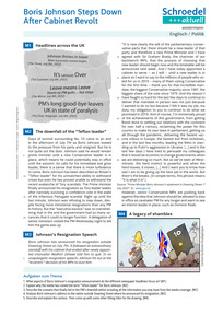 Produktabbildung zu Boris Johnson Steps Down After Cabinet Revolt - - Englisch / Politik ab Klasse 9