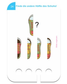 Bilder ergänzen 4+. Beispielkarte Schuhe