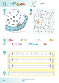Buchstabenheft 1 - S.48 - Buchstabe U - U visuell unterscheiden und schreiben