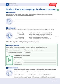 Produktabbildung zu Project: Plan your campaign for the environment - Kopiervorlage zum Thema Umwelt