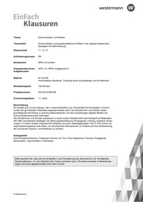 Produktabbildung zu Kommunikation und Medien | Kommunikation und gesellschaftliche Konflikte in der digitalen Medienwelt:  Strategien der Beeinflussung - M1 bis M6: Verschiedene Sachtexte, Transkript eines Audiobeitrags und ein Bildmotiv