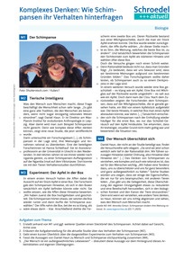 Produktabbildung zu Komplexes Denken: Wie Schimpansen ihr Verhalten hinterfragen - - Biologe ab Klasse 7