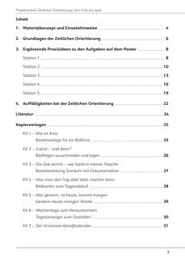 Inhaltsverzeichnis zu KiBaKo-Posterprojekt "Zeitliche Orientierung"