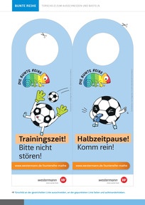 Produktabbildung zu Mathe für Fußballfans: Bastelvorlage Türschild