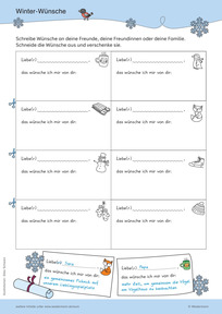 Produktabbildung zu Winterkopiervorlage "Winter-Wünsche"
