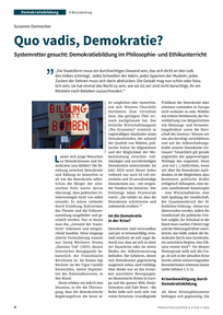 Produktabbildung zu Quo vadis, Demokratie? - Systemretter gesucht: Demokratiebildung im Philosophie- und Ethikunterricht