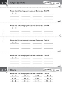 Produktabbildung zu Themenwelt der Zahl: Aufgabe der Woche 15/2016 - Zahlen und Operationen: Zahlzerlegung im ZR bis 20