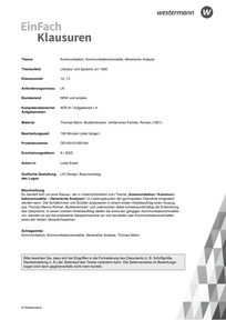 Produktabbildung zu Kommunikation, Kommunikationsmodelle, literarische Analyse | Literatur und Sprache um 1900 - Thomas Mann: Buddenbrooks. Verfall einer Familie. Roman (1901)