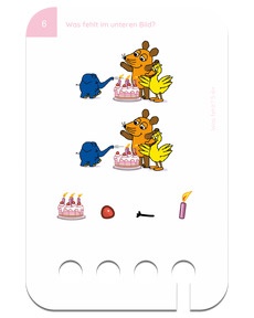 Was fehlt mit der Maus 5-6+. Kartenbeispiel Geburtstagsfeier