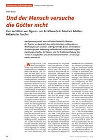 Produktabbildung zu Und der Mensch versuche die Götter nicht - Zum Verhältnis von Figuren- und Erzählerrede in Friedrich Schillers Ballade Der Taucher