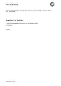 Probeseiten Handeln im Handel - 1. Ausbildungsjahr im Einzelhandel: Lernfelder 1 bis 5 - Lösungen Download, 10. Auflage 2024