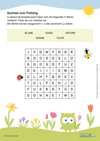 Produktabbildung zu Suchsel zum Frühling - in vier Schwierigkeitsstufen