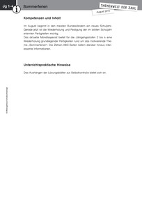 Produktabbildung zu Themenwelt der Zahl: Sommerferien - Kommentar - Monatsspecial August 2014