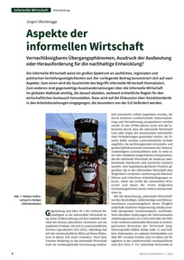 Produktabbildung zu Aspekte der informellen Wirtschaft - Vernachlässigbares Übergangsphänomen, Ausdruck der Ausbeutung oder Herausforderung für die nachhaltige Entwicklung?