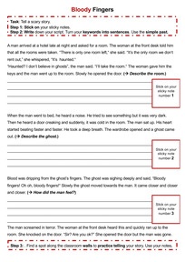 Produktabbildung zu Sticky notes storytelling - task sheet - Unterrichtsidee für Klasse 6
