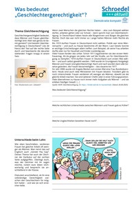 Produktabbildung zu Was bedeutet "Geschlechtergerechtigkeit"? (Demokratie kompakt) - - Politik / Fächerübergreifend ab Klasse 5