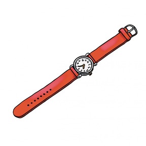 Vocabular Kleidung und Accessoires - Beispielkarte Uhr