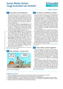 Produktabbildung zu Social-Media-Verbot: Taugt Australien als Vorbild? - - Politik / Deutsch ab Klasse 8