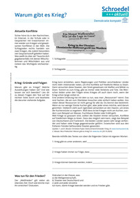Produktabbildung zu Warum gibt es Krieg? (Demokratie kompakt) - - Fächerübergreifend / Politik ab Klasse 5