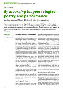 Produktabbildung zu By mourning tongues: elegiac poetry and performance - Vom Lesen zum Aufführen - Elegien mit allen Sinnen verstehen