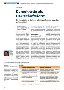 Produktabbildung zu Demokratie als Herrschaftsform - Die Demokratie ist die beste aller Staatsformen – oder das geringste Übel?