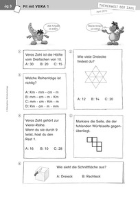 Produktabbildung zu Themenwelt der Zahl: Fit mit VERA 1 - Kopiervorlagen - Monatsspecial April 2014