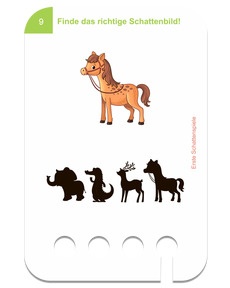 Erste Schattenspiele 3+. Beispielkarte Pferd