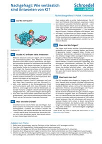 Produktabbildung zu Nachgefragt: Wie verlässlich sind Antworten von KI? - - Fächerübergreifend / Politik / Informatik ab Klasse 8