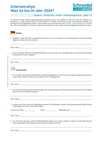 Produktabbildung zu Internetrallye: Was ist los im Jahr 2024? - - Deutsch / Geschichte / Politik / Fächerübergreifend ab Klasse 7