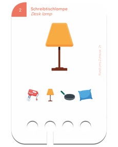 Erste Übungen - Rund ums Zuhause. Beispielkarte Schreibtischlampe