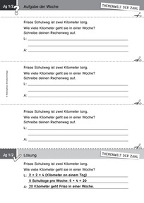Produktabbildung zu Themenwelt der Zahl: Aufgabe der Woche 13/2016 - Größen und Messen: Sachrechnen mit Längen (Klasse 1/2)