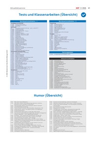 Produktabbildung zu Tests und Klassenarbeiten, Humor (Übersicht) - Ausgabe 03/2026