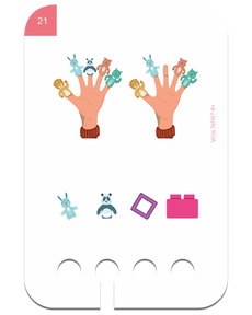 Was fehlt 4+. Beispielkarte Fingerpuppen