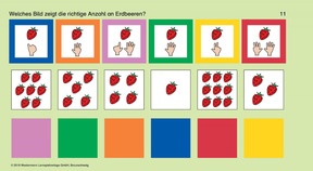 Welches Bild zeigt die richtige Anzahl an Erdbeeren?