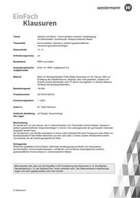 Produktabbildung zu Sprache und Macht - Kommunikation zwischen Verständigung und Manipulation. Schwerpunkt: Analyse politischer Reden | Kommunikation: Sprache in politisch-gesellschaftlichen Verwendungszusammenhängen - Rede von Bundespräsident Frank-Walter Steinmeier am 29. Februar 2024